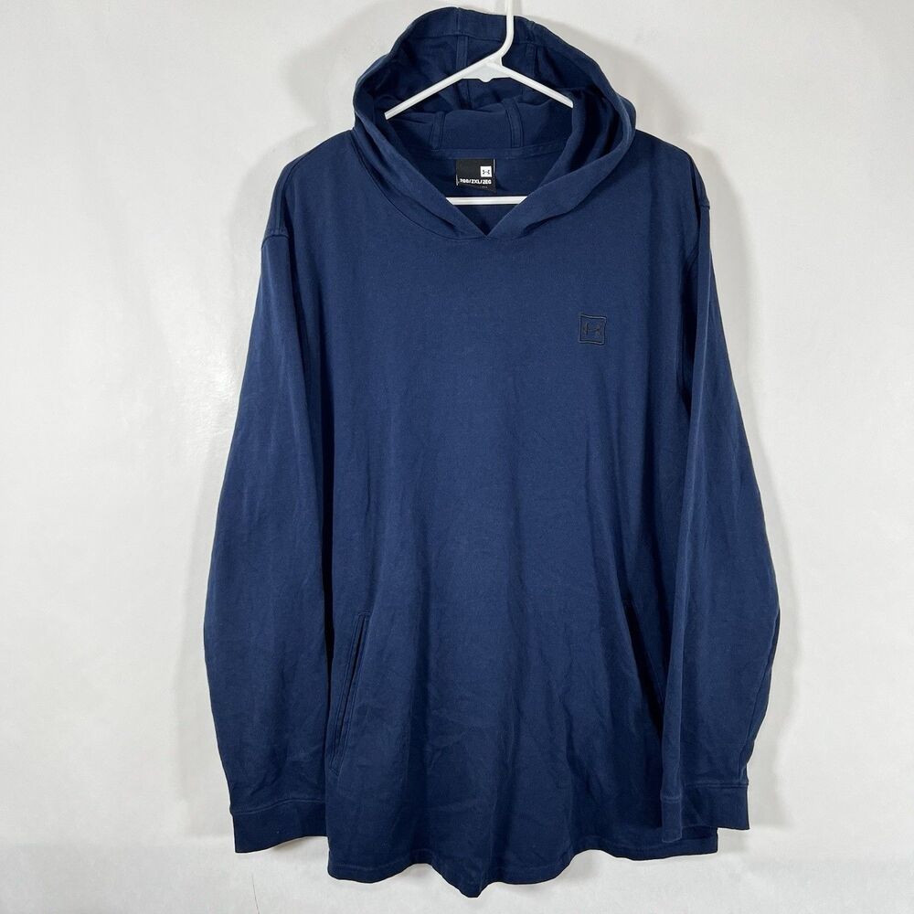 Under Armour Lightweight Hoodie Mens 2XL XXL Navy Blue Pockets Embroidered Logo
